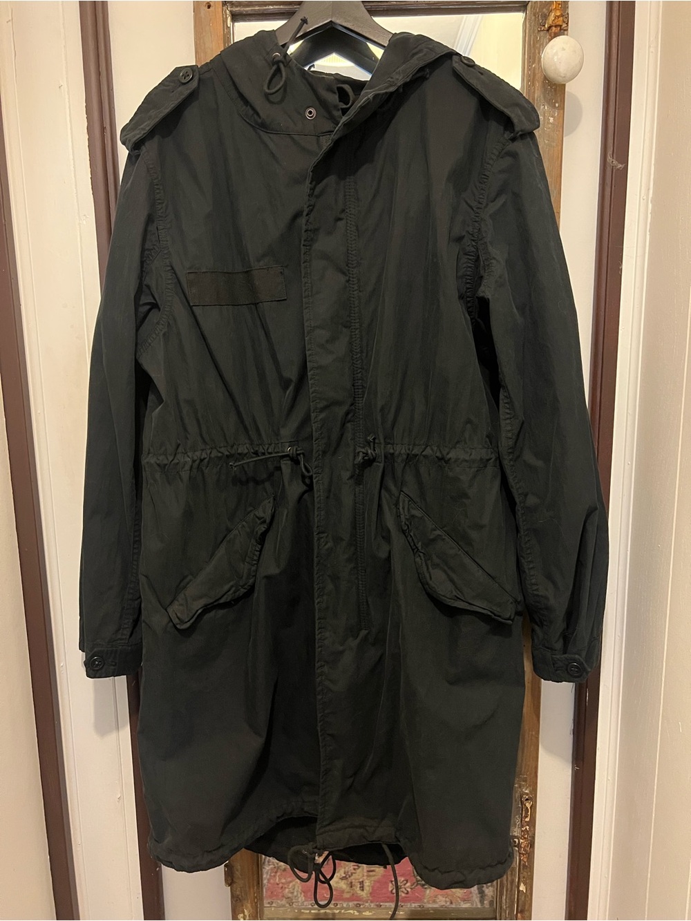 Aritzia Golden by TNA Britannia Military Fishtail Parka Jacket Black Size L
